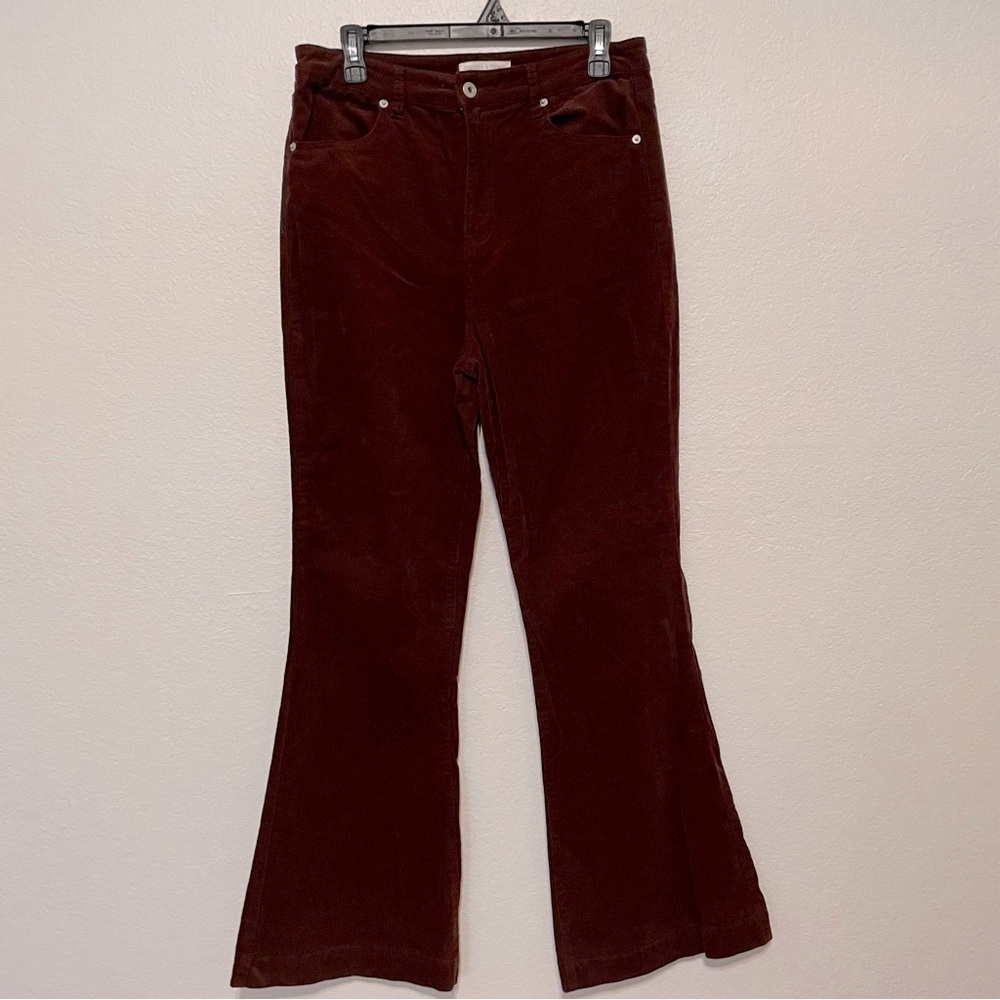 Chelsea & Violet woman’s corduroy flared pant size 30 brown casual comfort boho